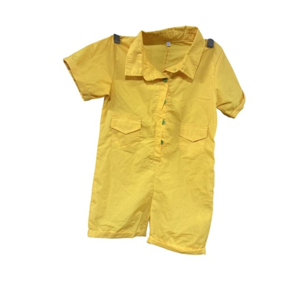 Retro 80s/90s Yellow Children's Button Up Romper Size 3/4
